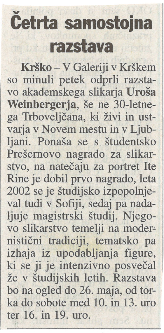 Uroš Weinberger | RAZSTAVA SLIK