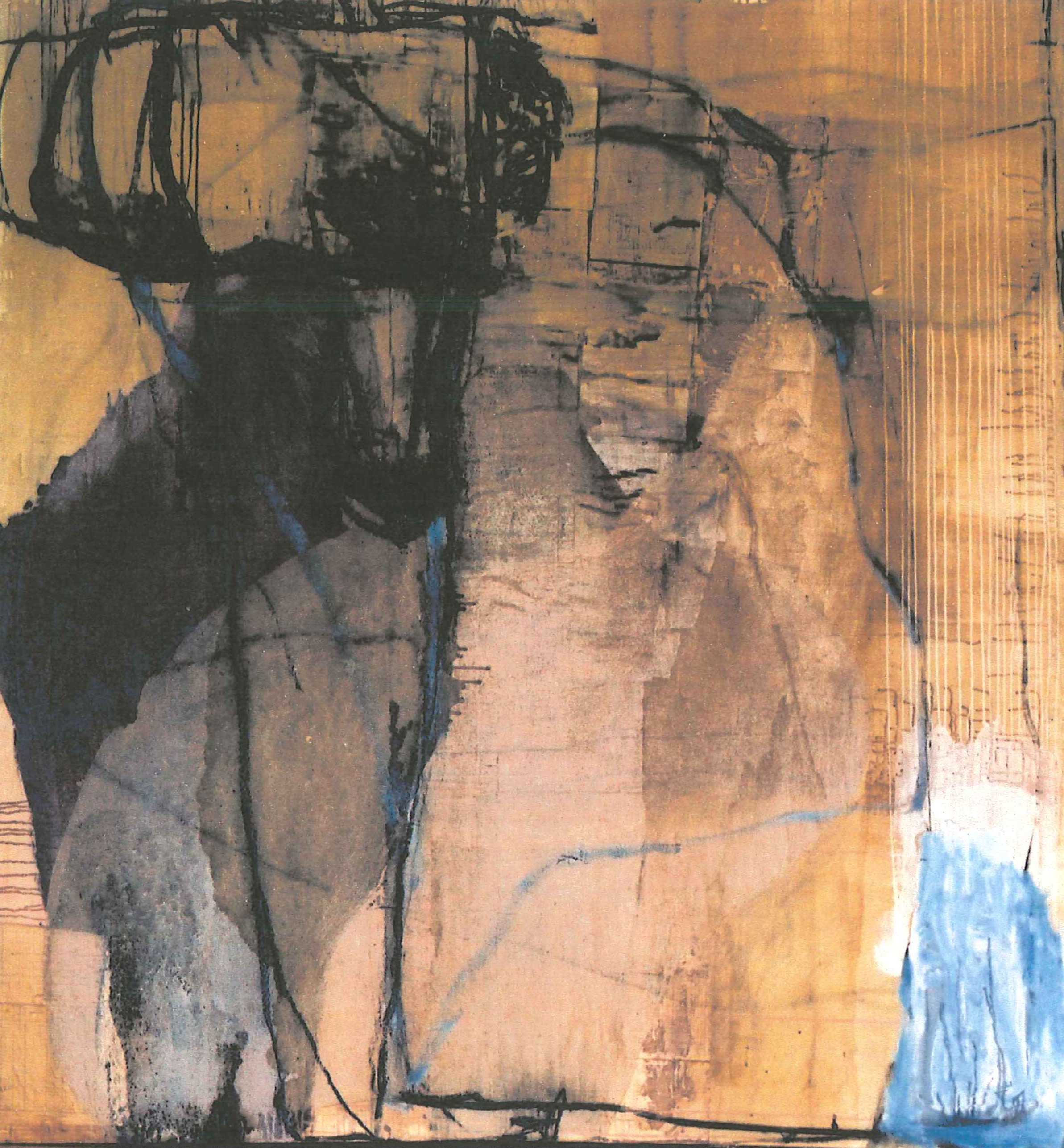 Uroš Weinberger: Brez naslova, 2002, mešane tehnike na platnu, 190 x 185 cm, zasebna zbirka