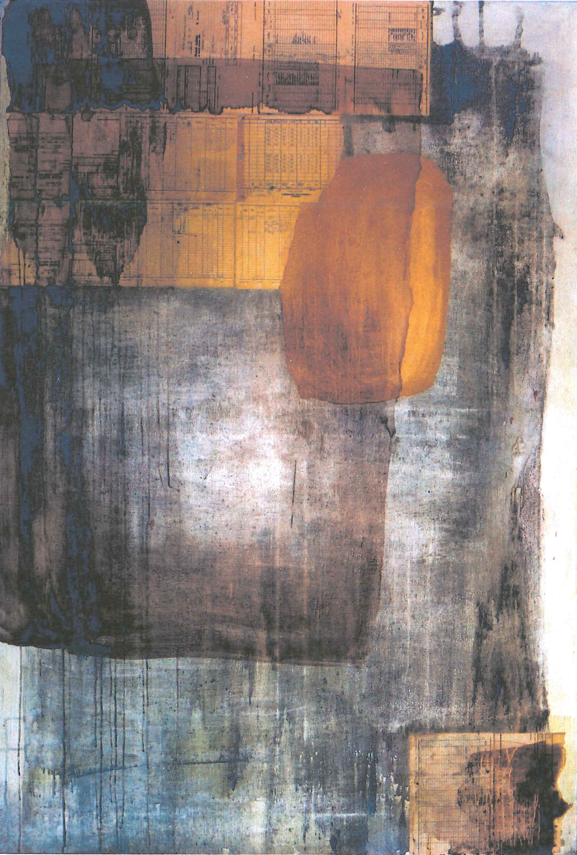 Uroš Weinberger: Brez naslova, 2001, mešane tehnike na platnu, 200 x 130 cm, zasebna zbirka