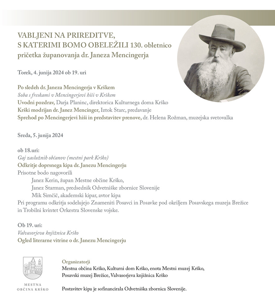 130. obletnica pričetka županovanja dr. Janeza Mencingerja