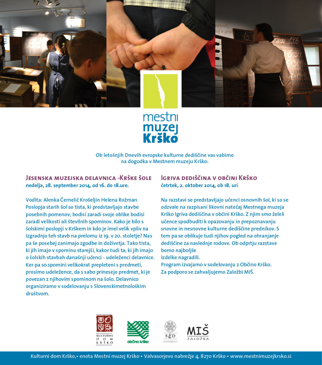 Jesenska muzejska delavnica - Krške šole