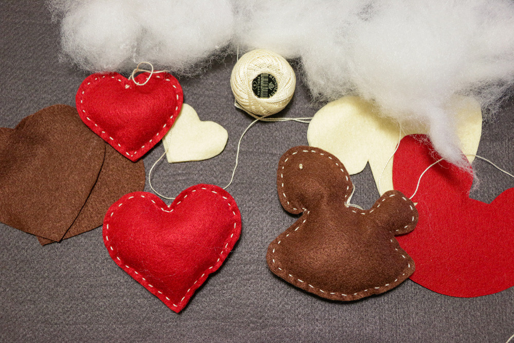 Lectova srca in medenjaki iz filca