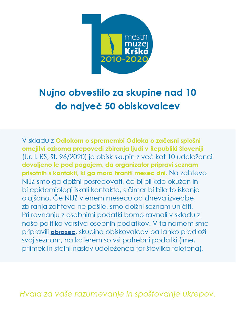 Vrata Mestnega muzeja Krško so ponovno odprta