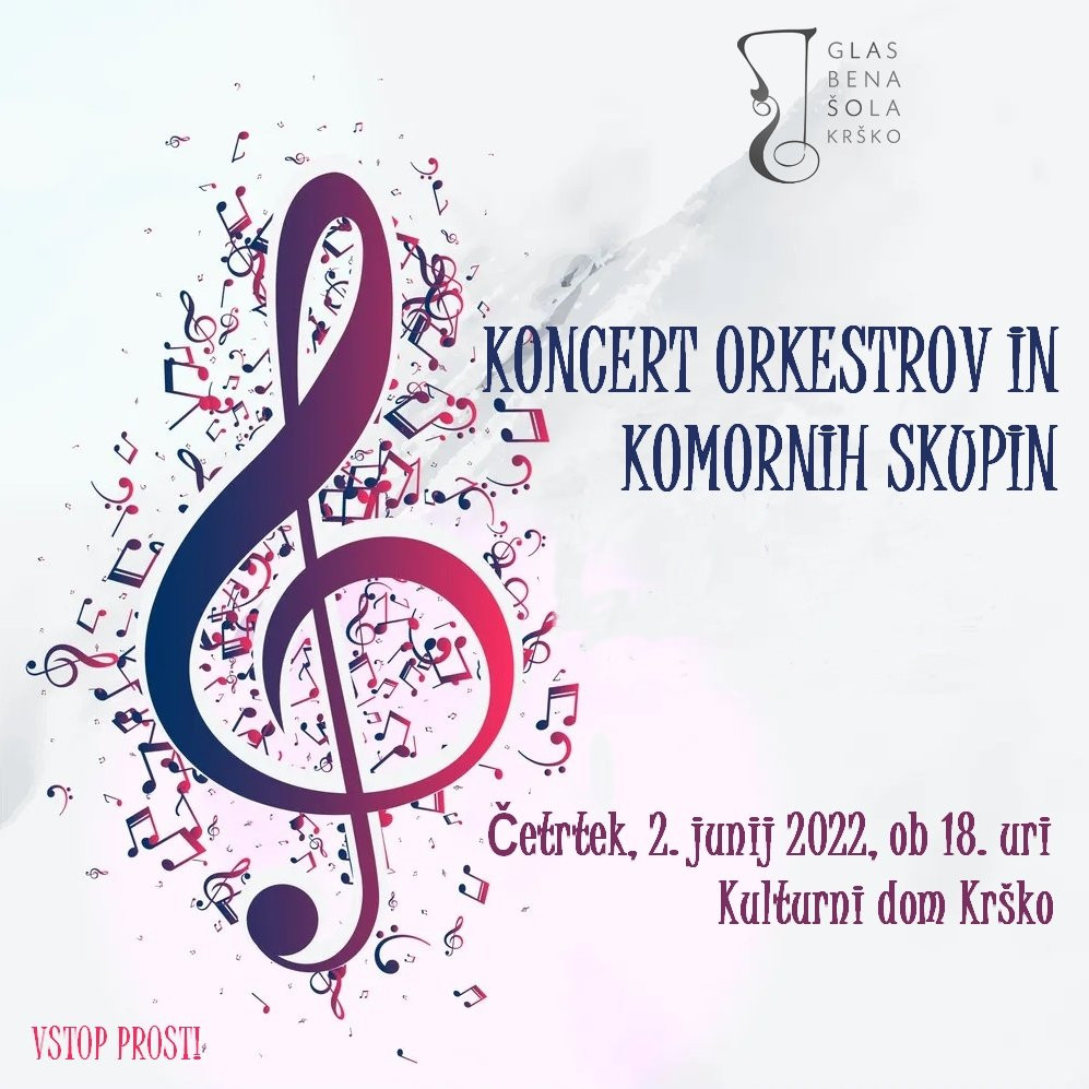 Koncert orkestrov in komornih skupin Glasbene šole Krško