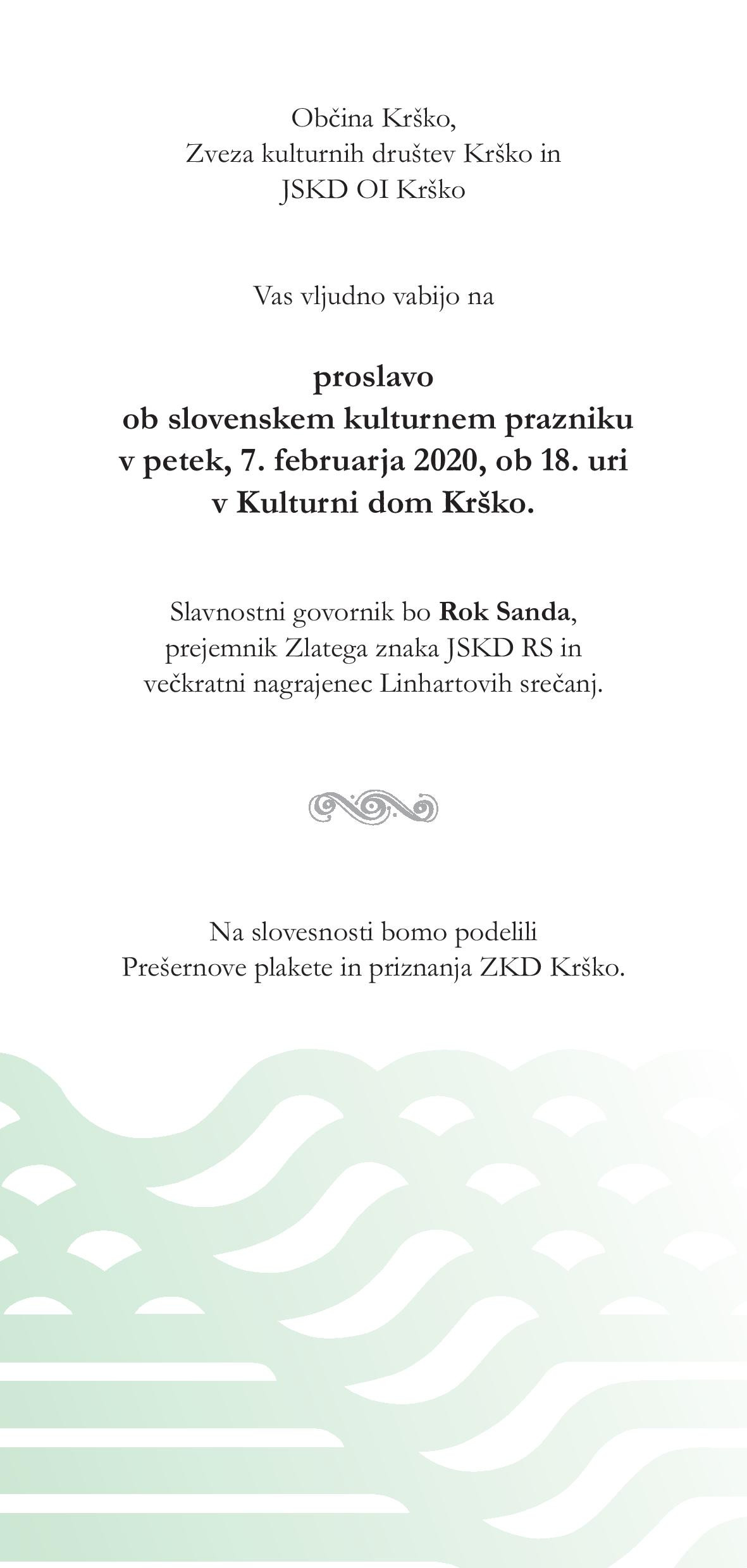 Proslava ob slovenskem kulturnem prazniku