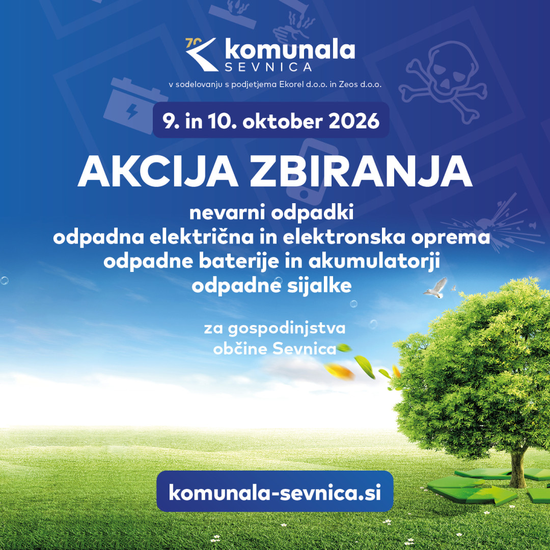 Akcija zbiranja nevarnih odpadkov 9. in 10. oktober 2026