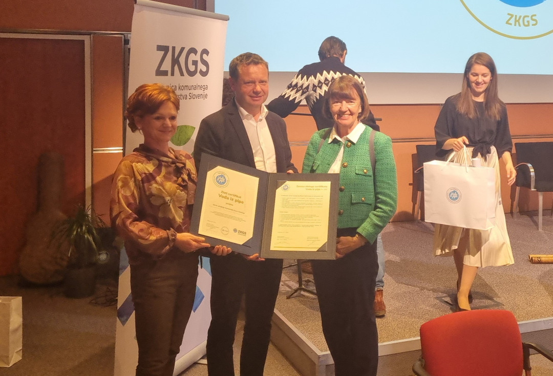Komunala Sevnica prejela zlati certifikat