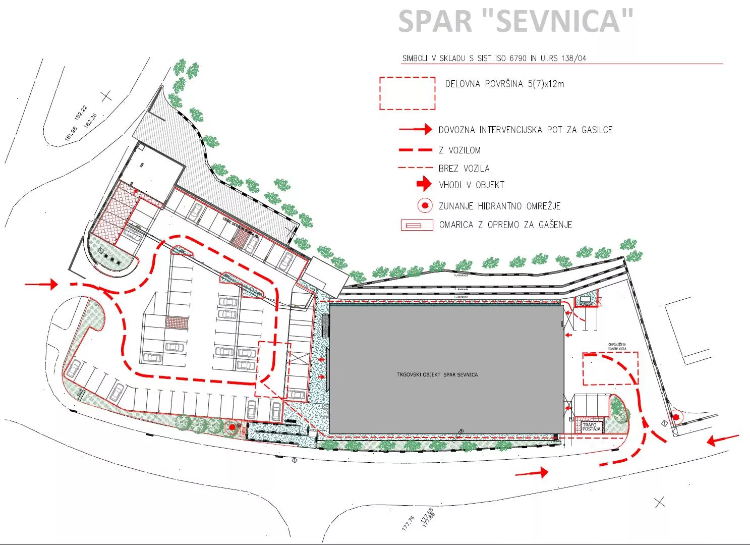 Požarna zasnova Trgovski objekt SPAR Sevnica