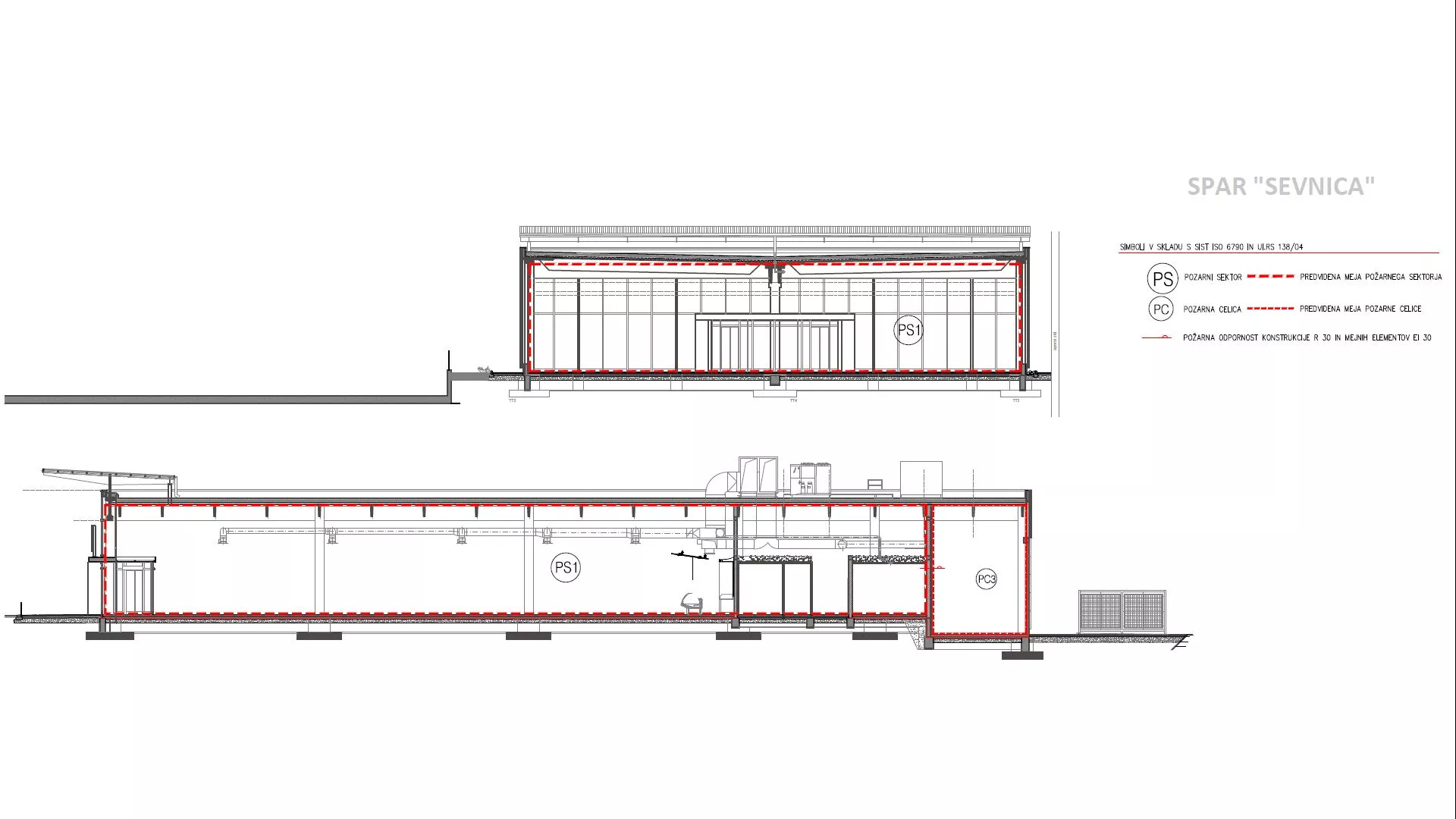 Požarna zasnova Trgovski objekt SPAR Sevnica