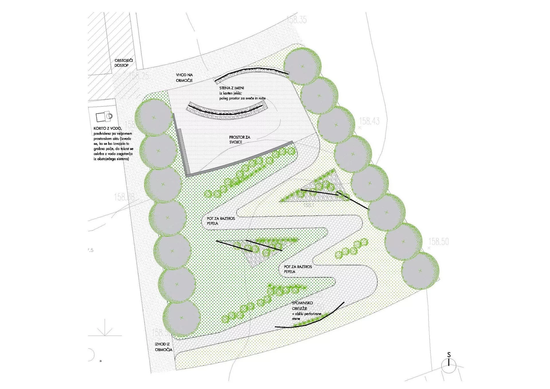 Prostor za raztros pepela na pokopališču Krško