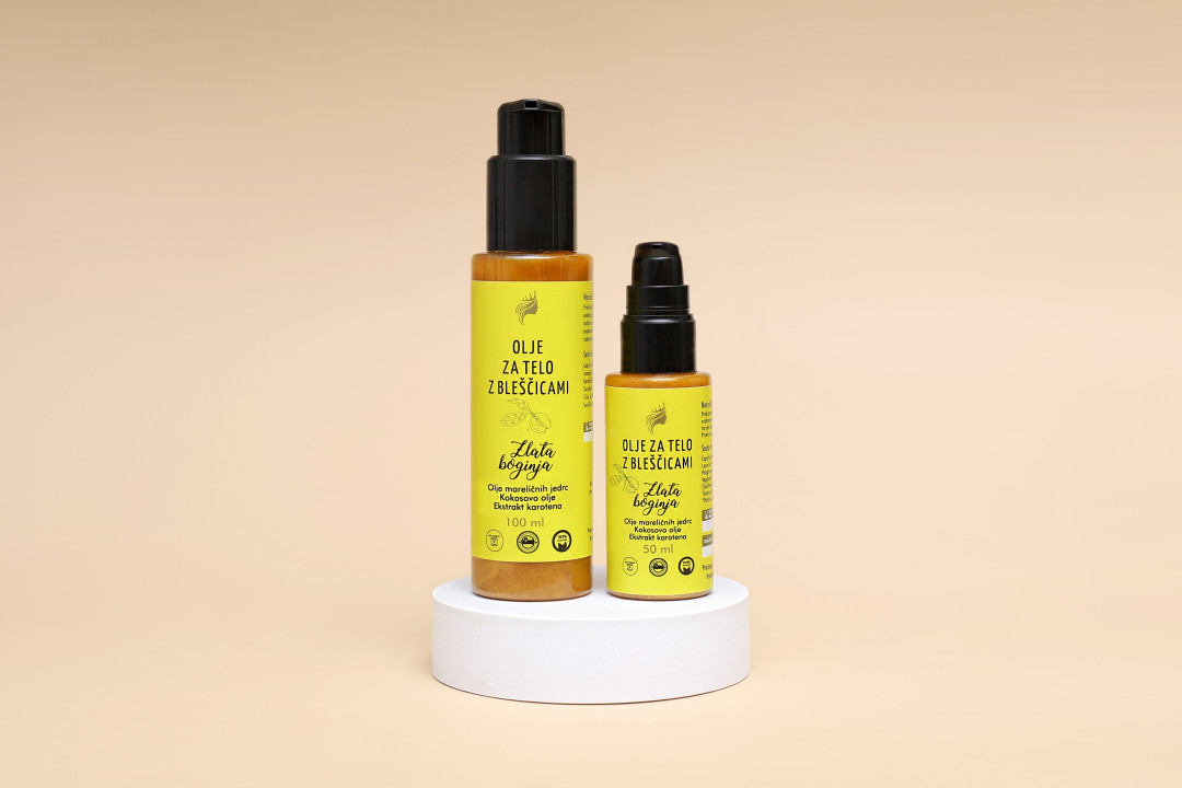 Olje za telo z bleščicami