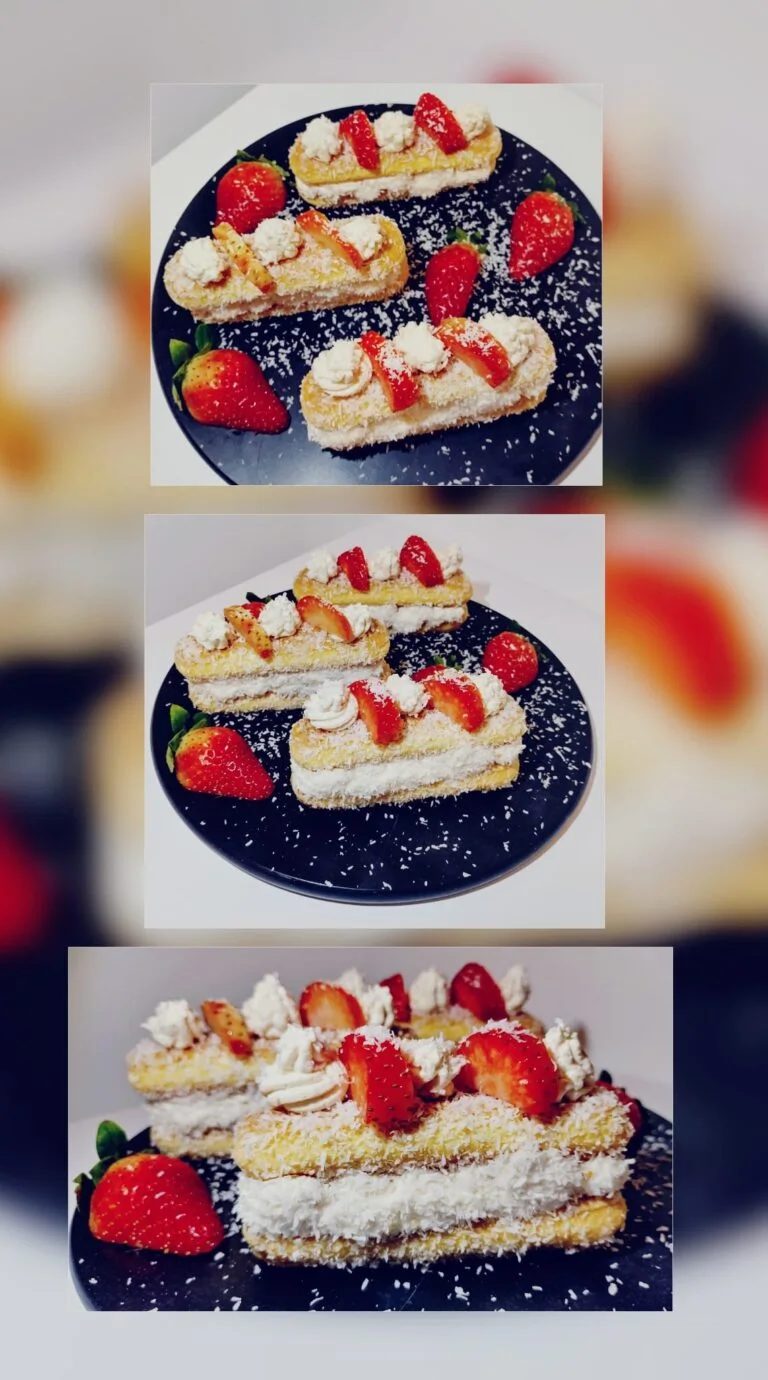 Baby piškoti,raffaelo krema in jagod