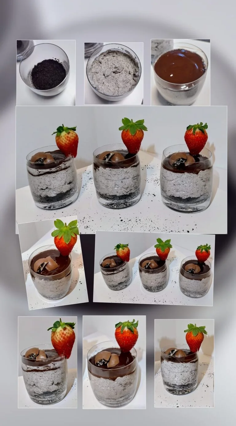 Oreo piškoti,oreo krema in čokoladni ganache v kozarcu