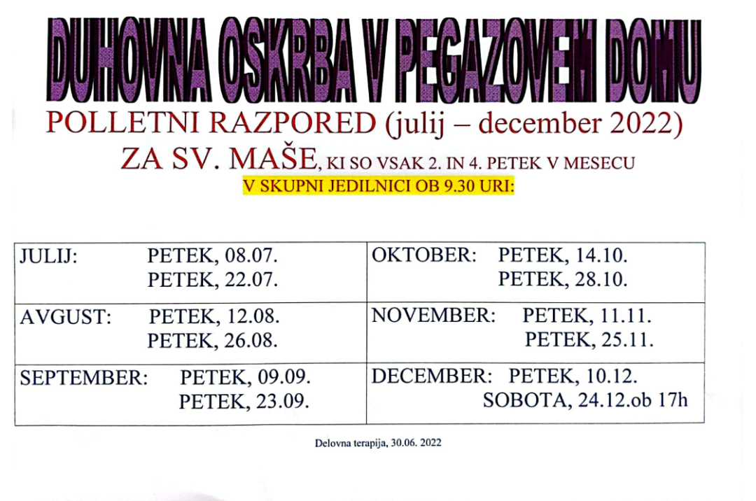 Duhovna oskrba v Pegazovem domu