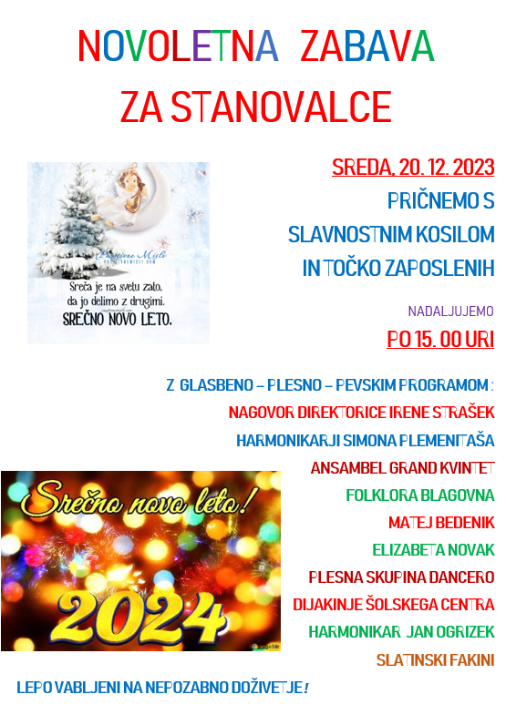Novoletna zabava za stanovalce