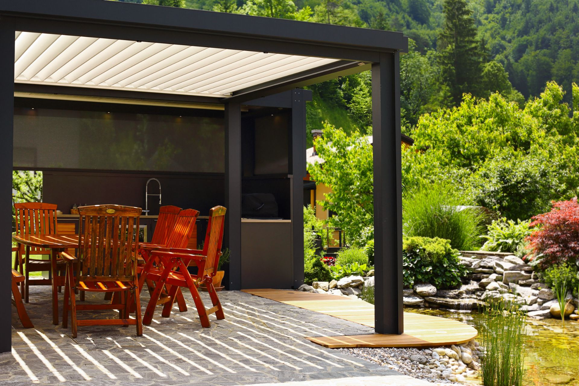 Project AP - Vitanje - Bioclimatic pergola Misteral - Terrace, brisole, zip roller blinds