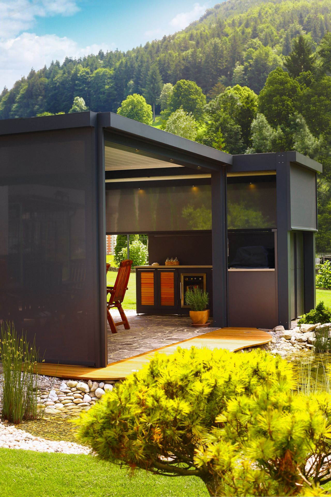 Project AP - Vitanje - Bioclimatic pergola Misteral - Terrace, brisole, zip roller blinds