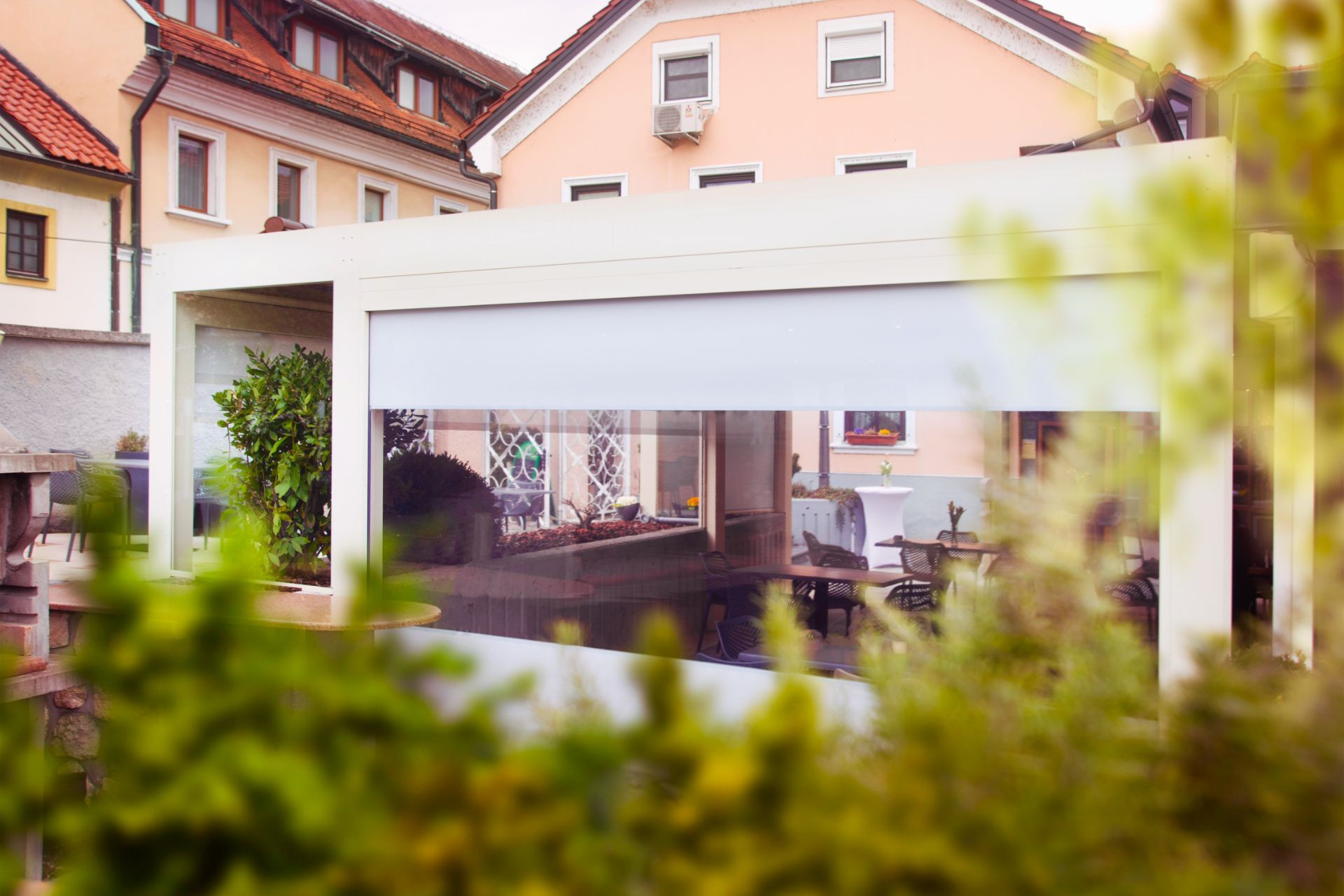 Project restavracija Apolon Krško- Bioclimatic pergola Misteral - Terrace, brisole, zip roller blinds