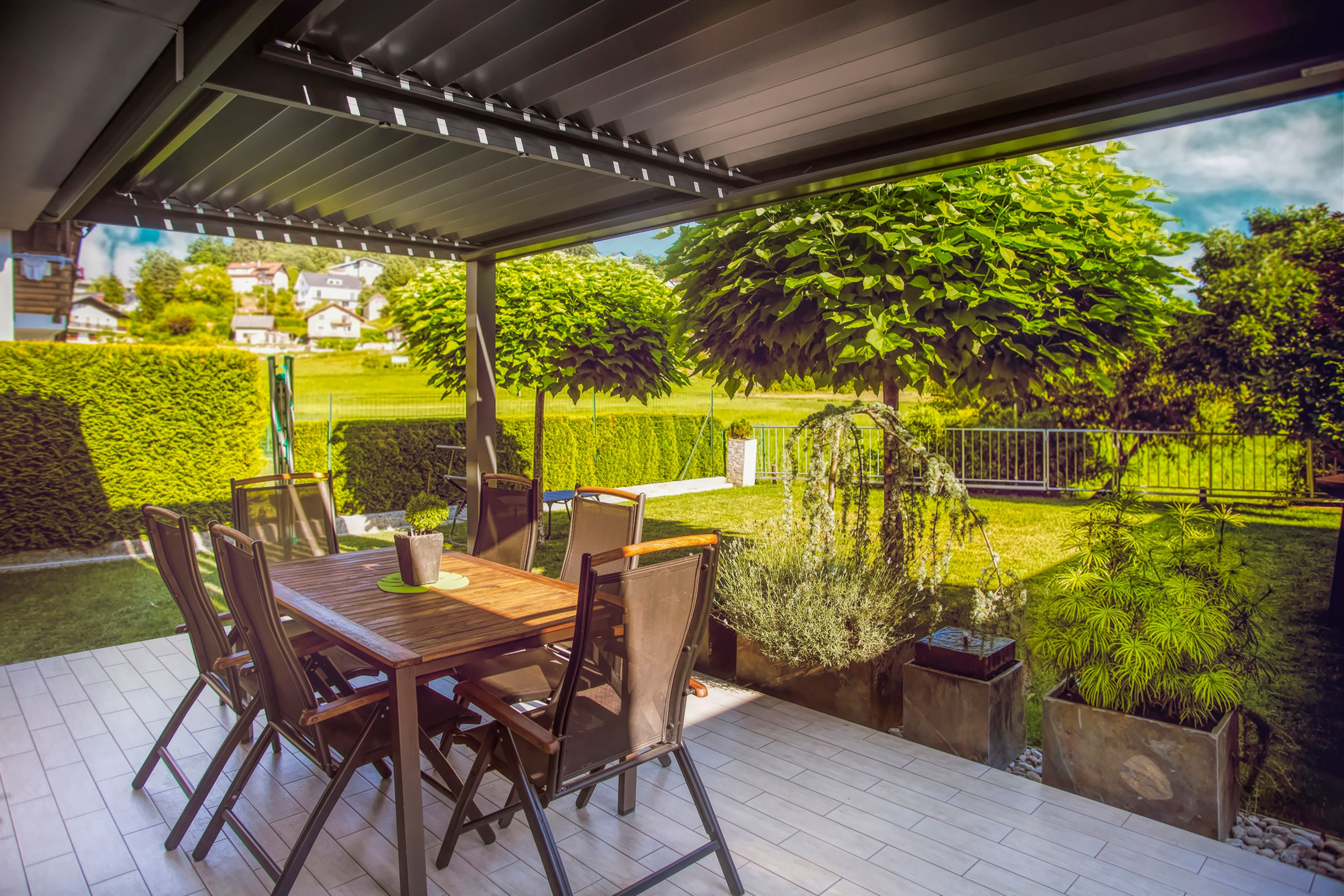 Projekt BS Grosuplje - Lamelna/bioklimatska pergola Misteral - Terasa, brisole, zip rolo