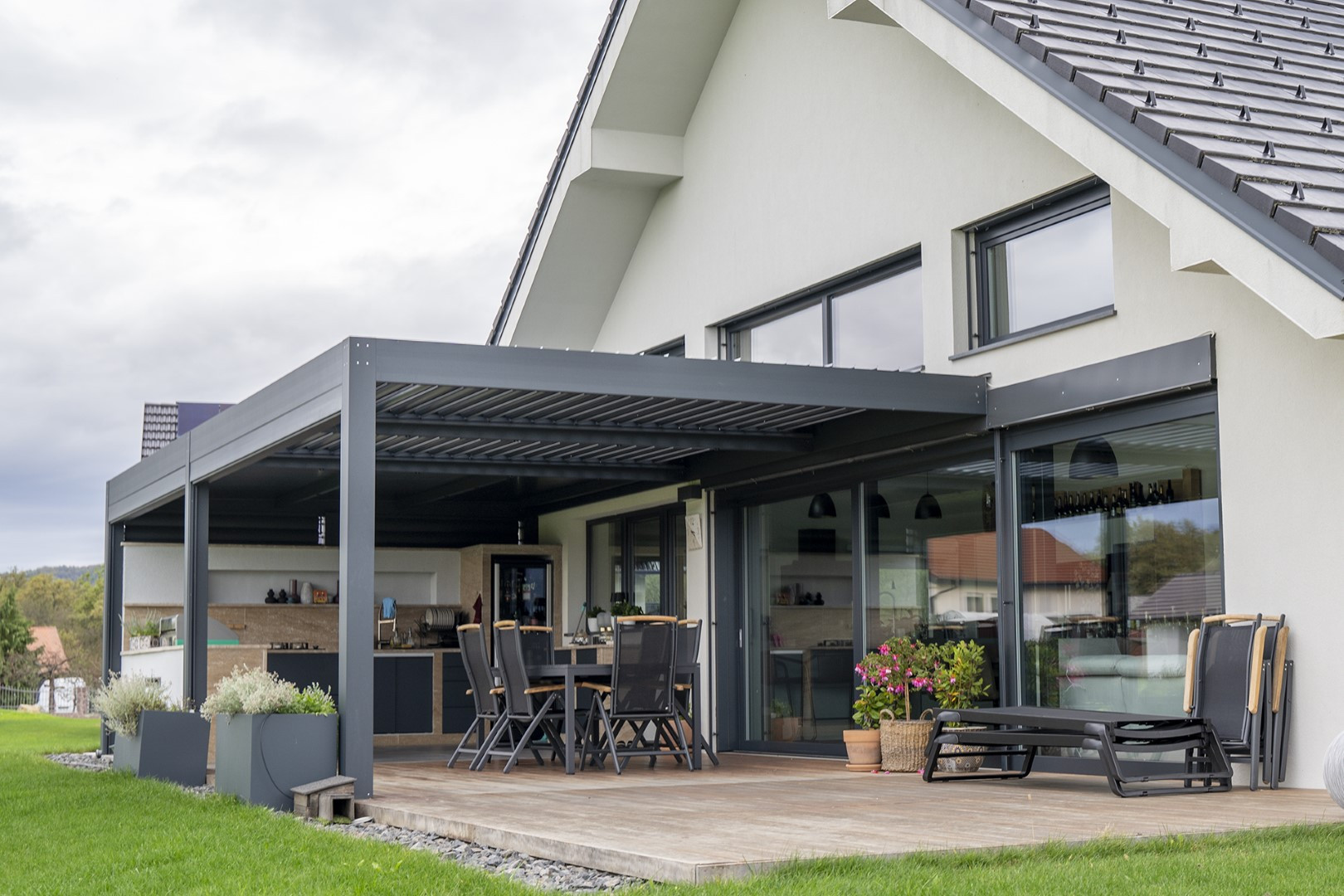 Projekt lamelna pergola IK Artiče