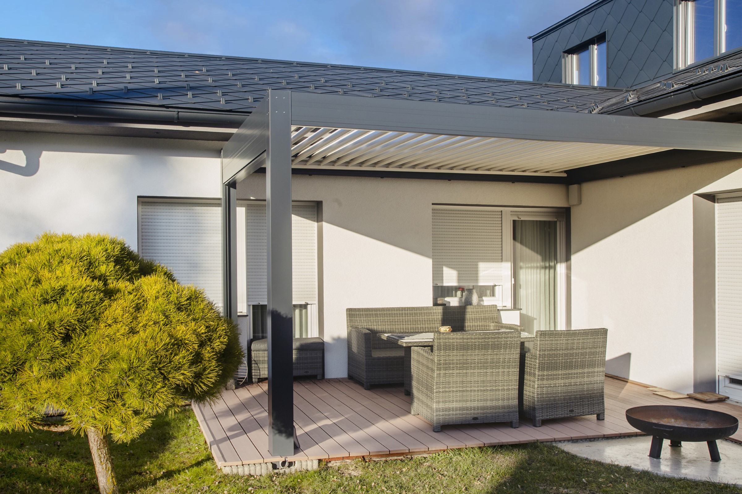 Projekt lamelna pergola ŠS Radomlje