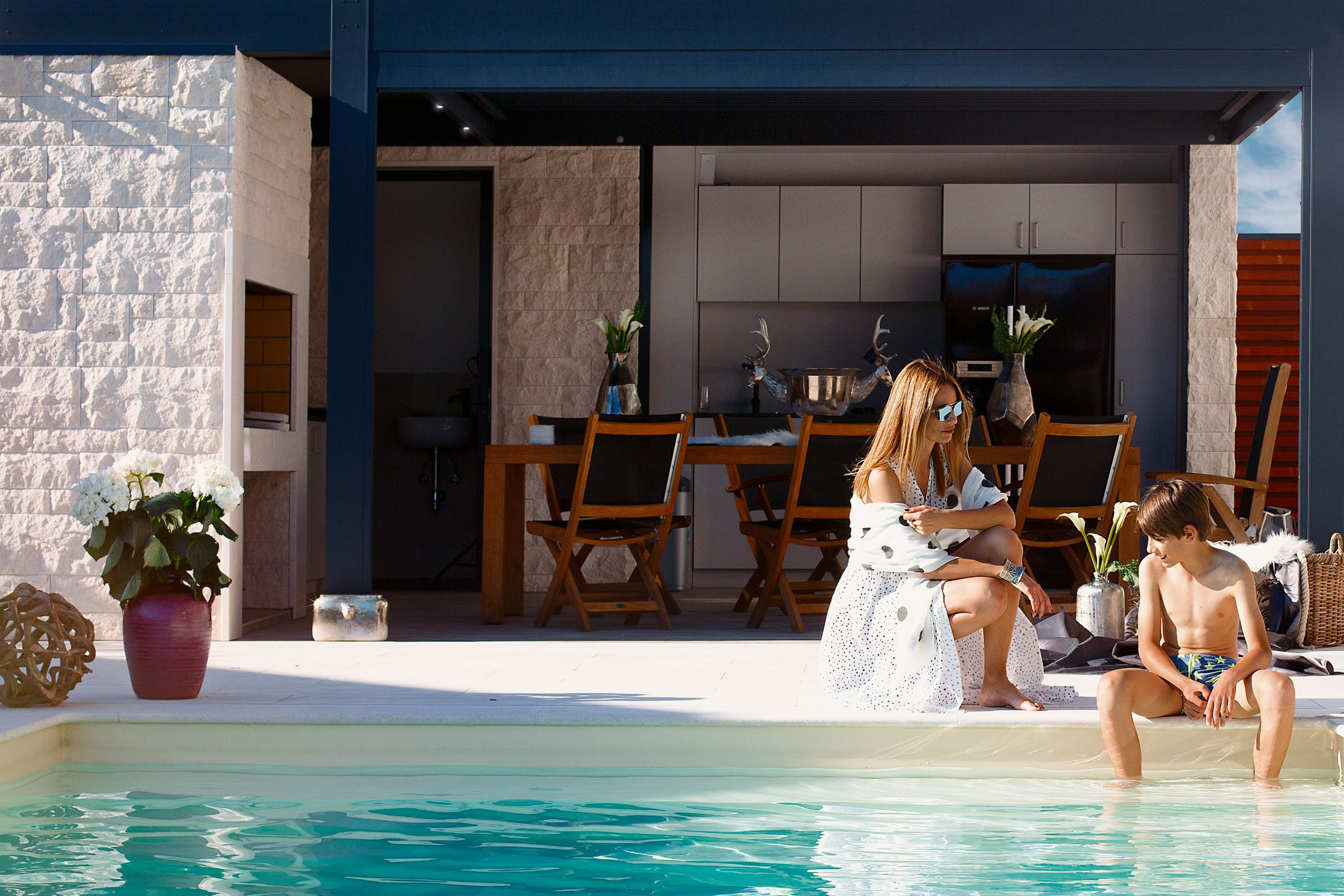 Projekt SL Portorož - Bioklimatska pergola Misteral - Terasa, Brisole, zip rolo