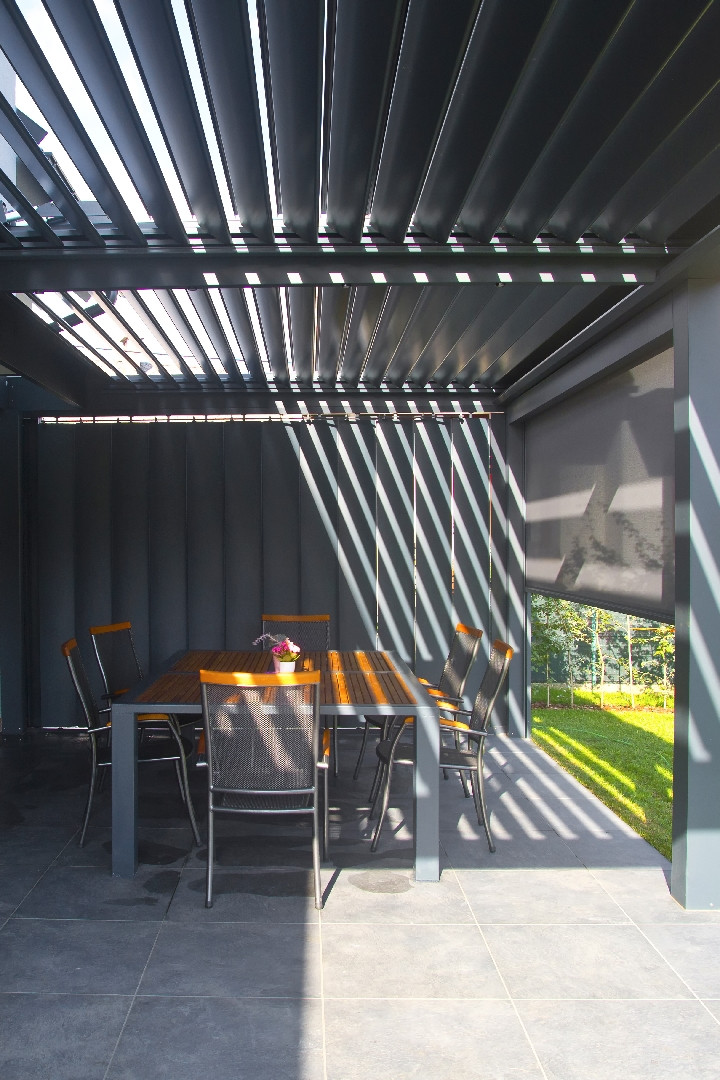 Projekt SV Bled - Bioklimatska pergola Misteral - Terasa, Brisole, zip rolo