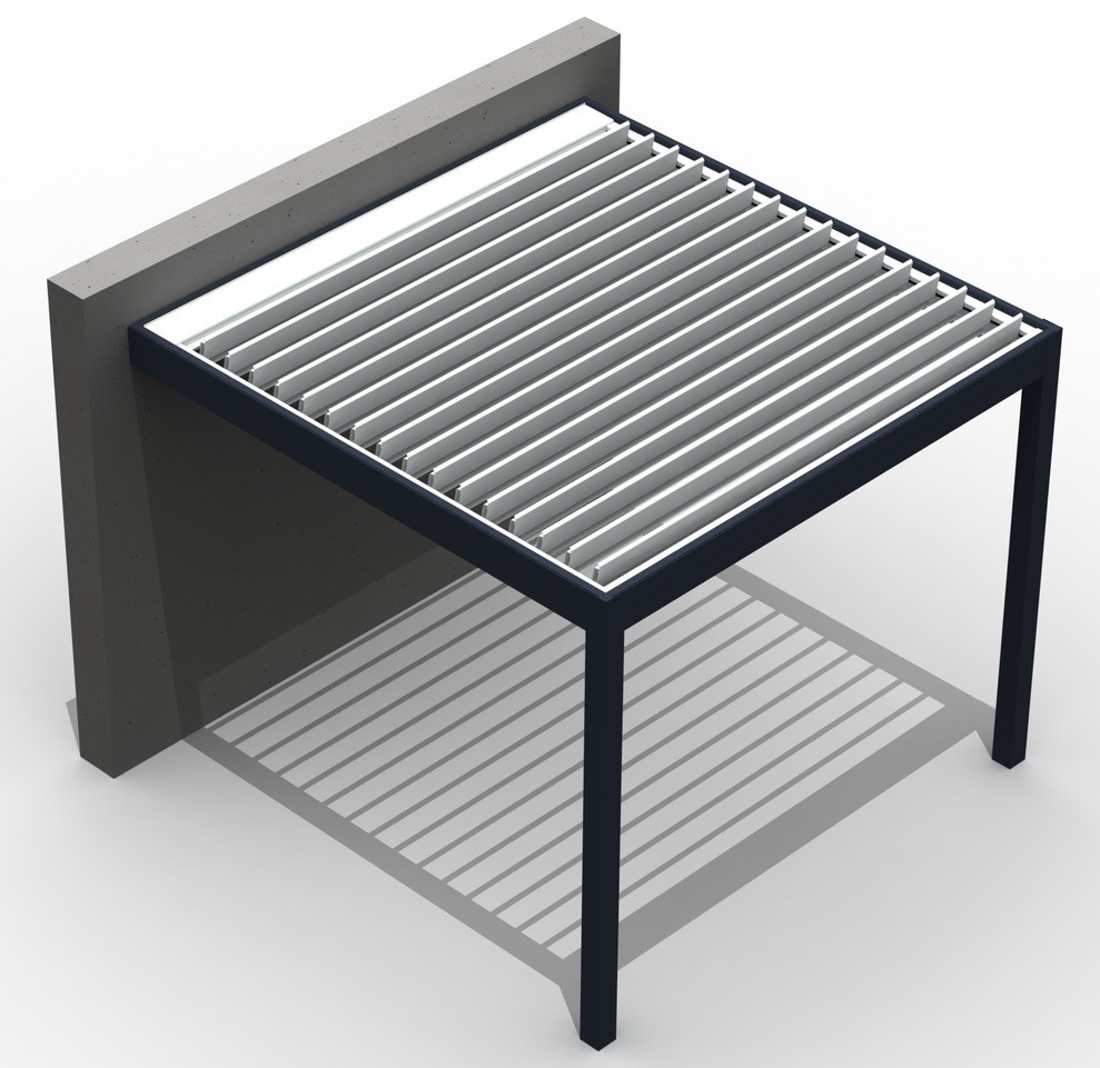 Misteral enopolna pergola vzporedne lamele z objektom - TIP 19