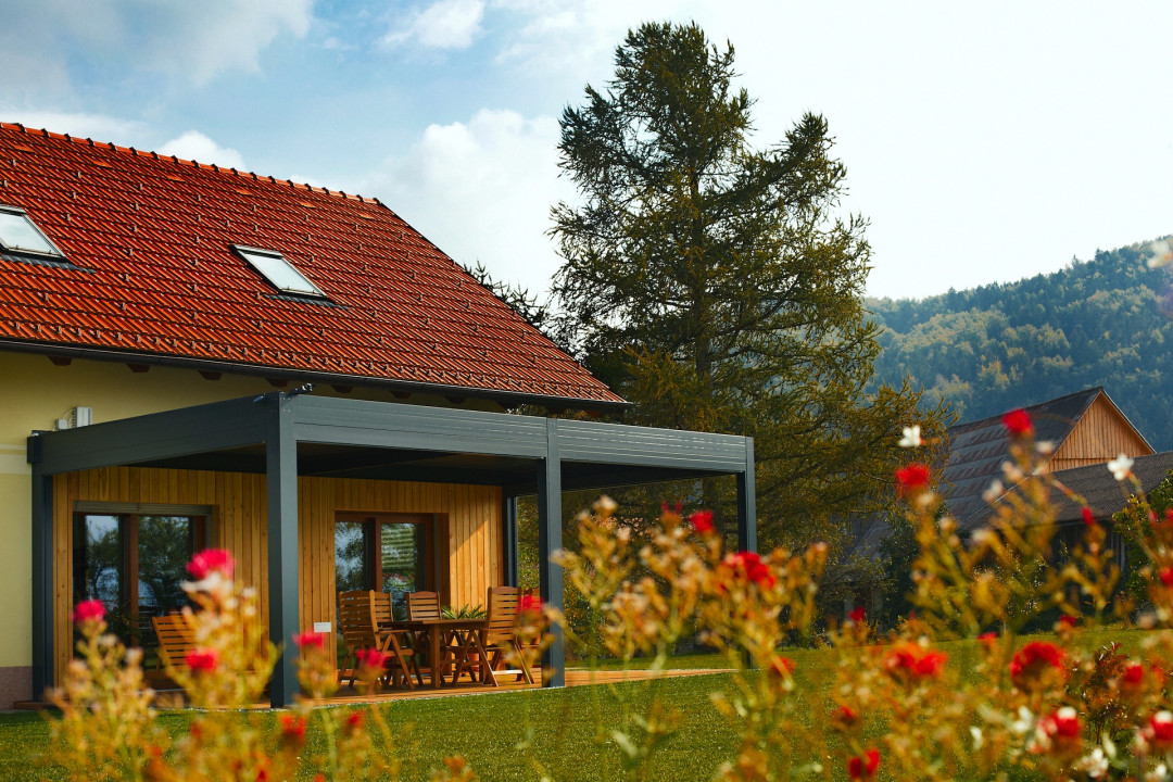 Project PŠ Grahovo - Bioclimatic pergola Misteral - Terrace, brisole, zip roller blinds