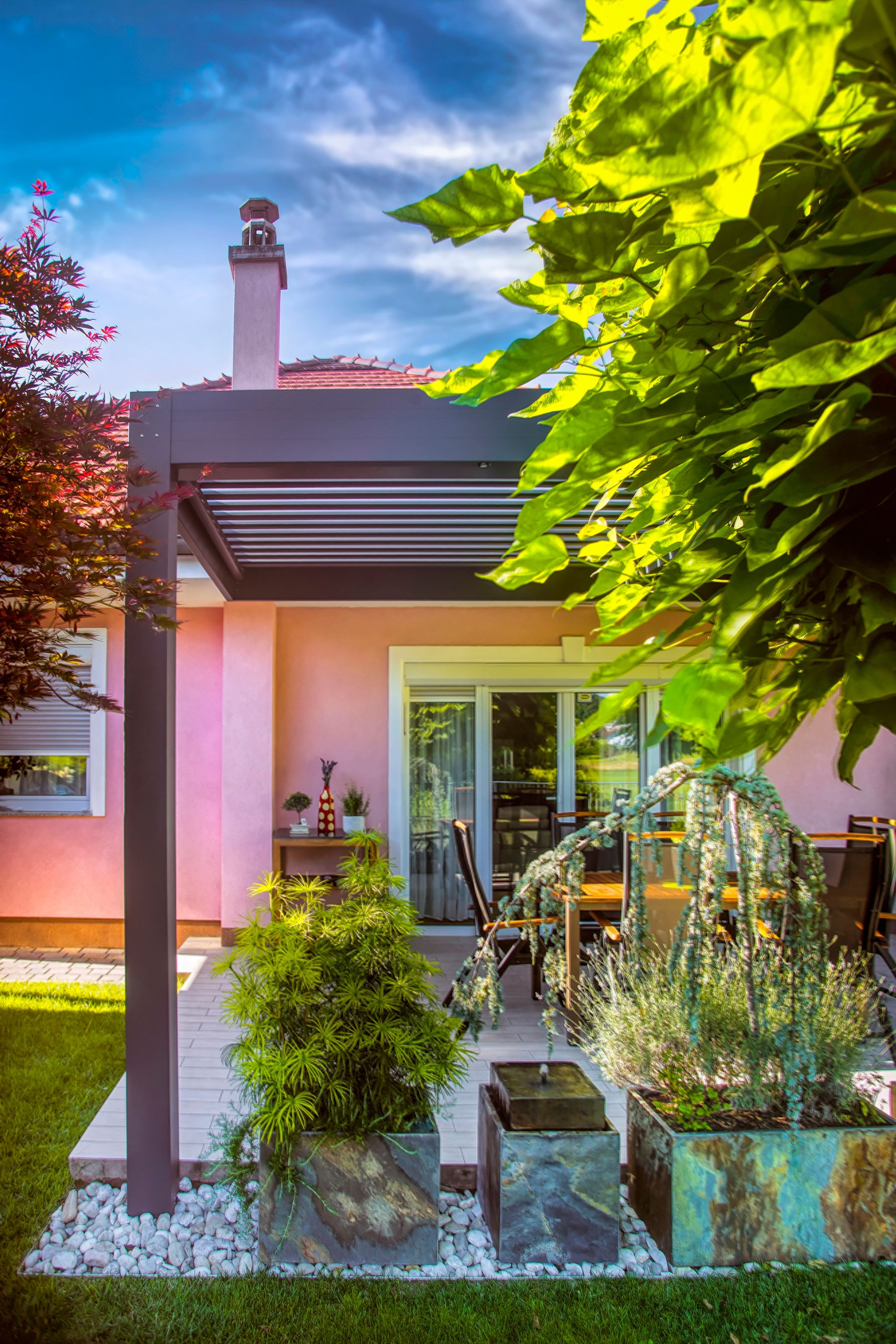 Projekt BS Grosuplje - Lamelna/bioklimatska pergola Misteral - Terasa, brisole, zip rolo