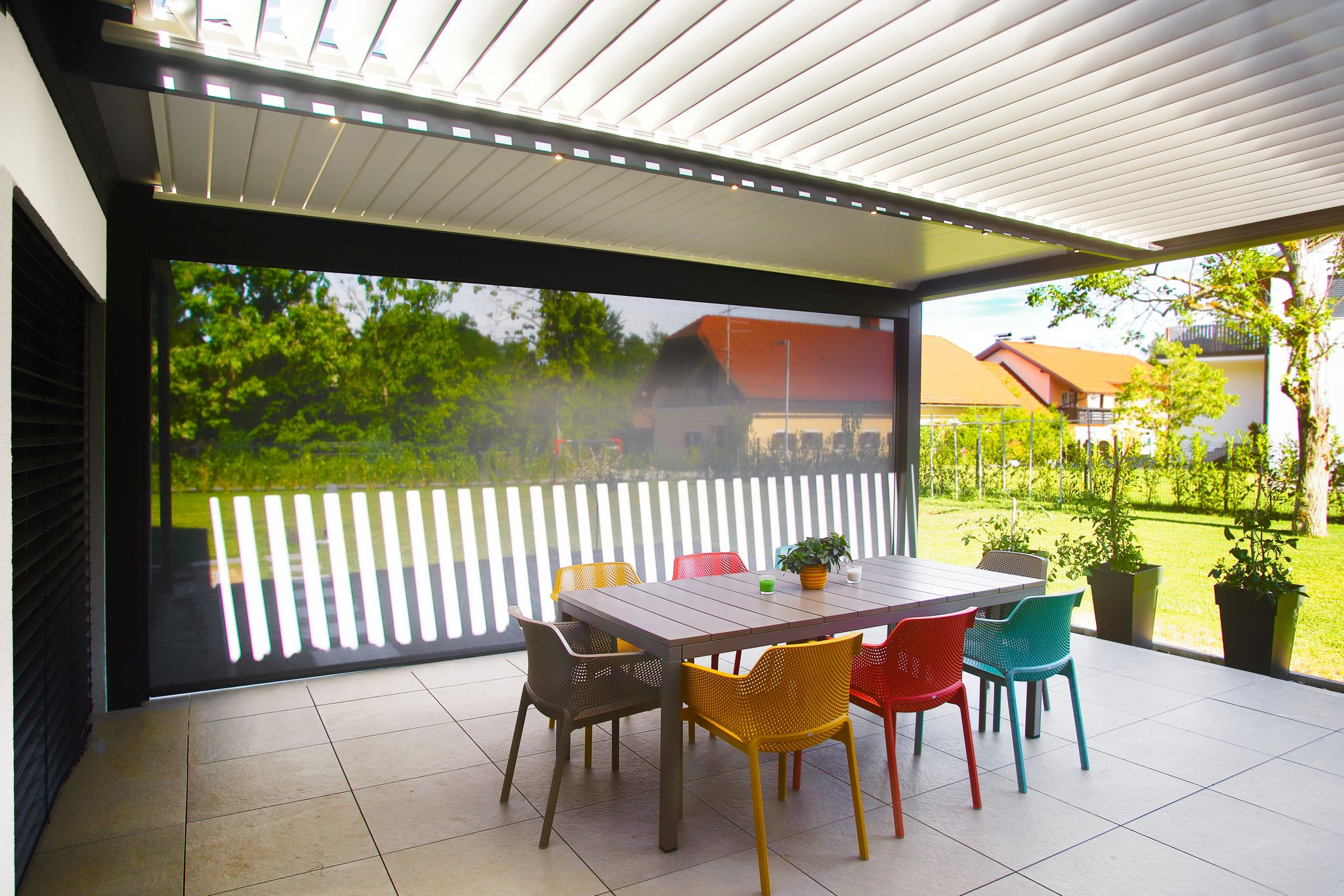 Projekt AS - Lukovica - Die bioklimatische Pergola Misteral - Terrasse, Brisole, Seitliche ZIP-Rollos