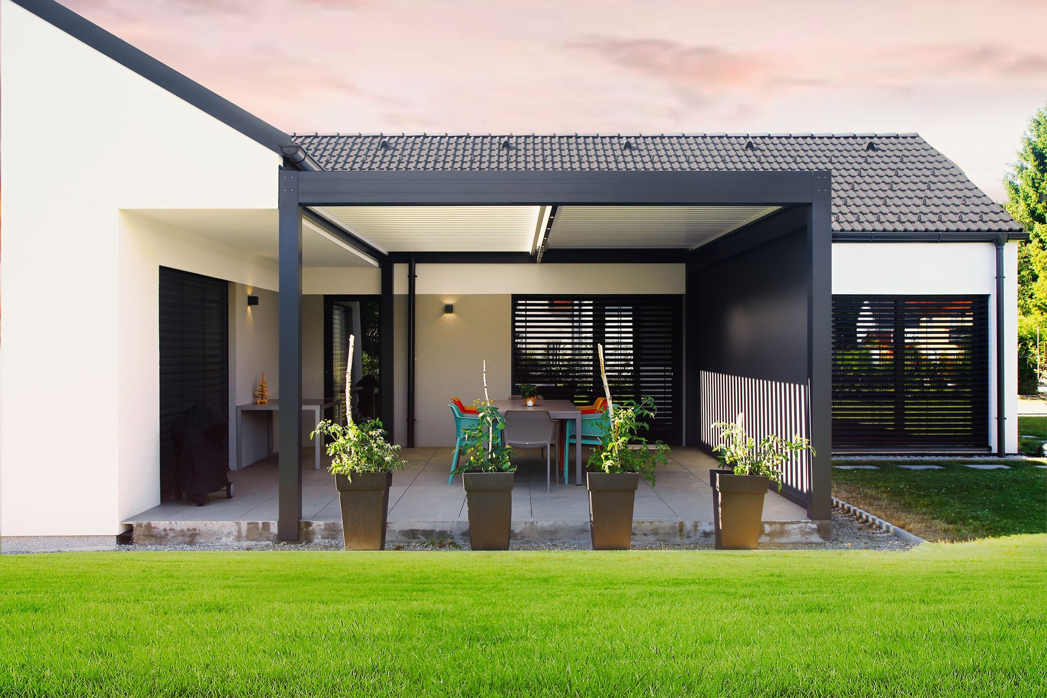 Projekt AS - Lukovica - Die bioklimatische Pergola Misteral - Terrasse, Brisole, Seitliche ZIP-Rollos