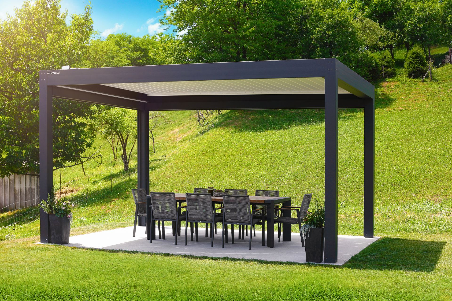 Projekt LG - Šentjur - Lamelna/bioklimatska pergola Misteral - Terasa, brisole, zip rolo