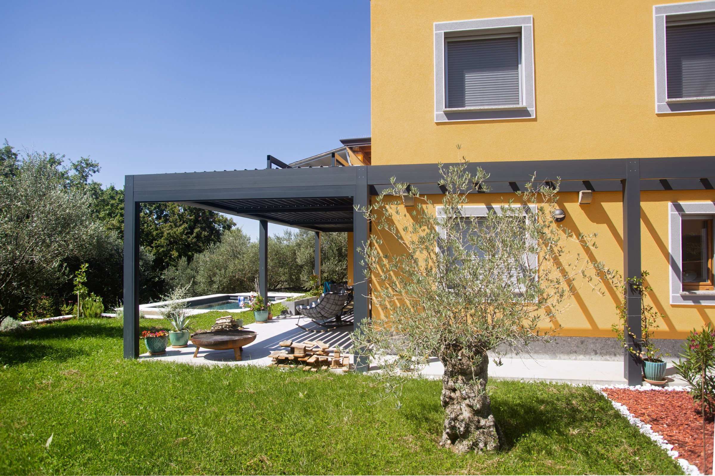 Projekt lamelna pergola Stergar Koper