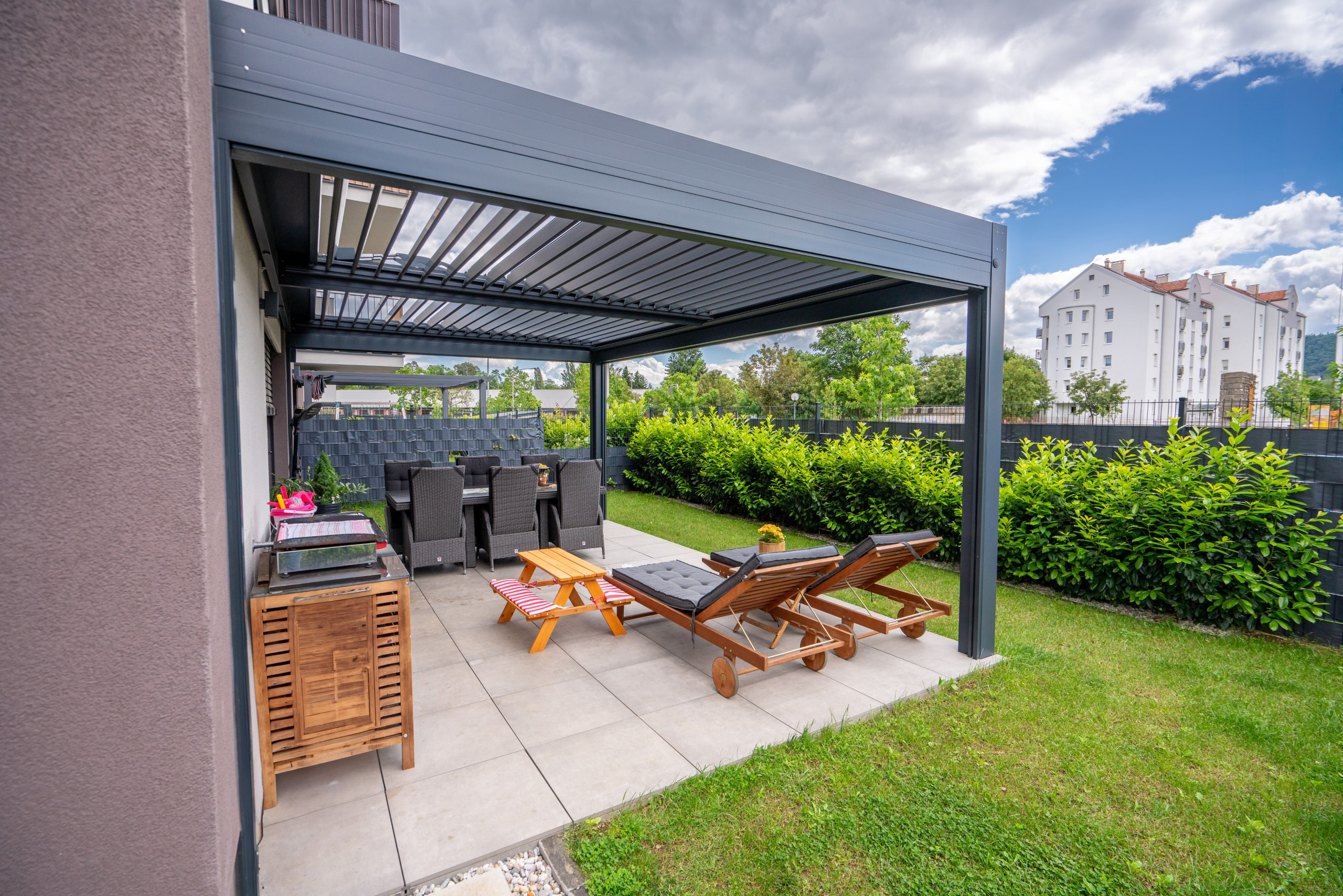 Projekt lamelna pergola ZA Maribor