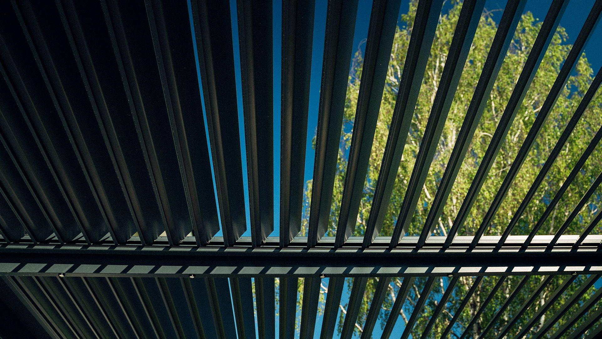 Projekt PČ Krško - Die bioklimatische Pergola Misteral - Terrasse, Brisole, Seitliche ZIP-Rollos