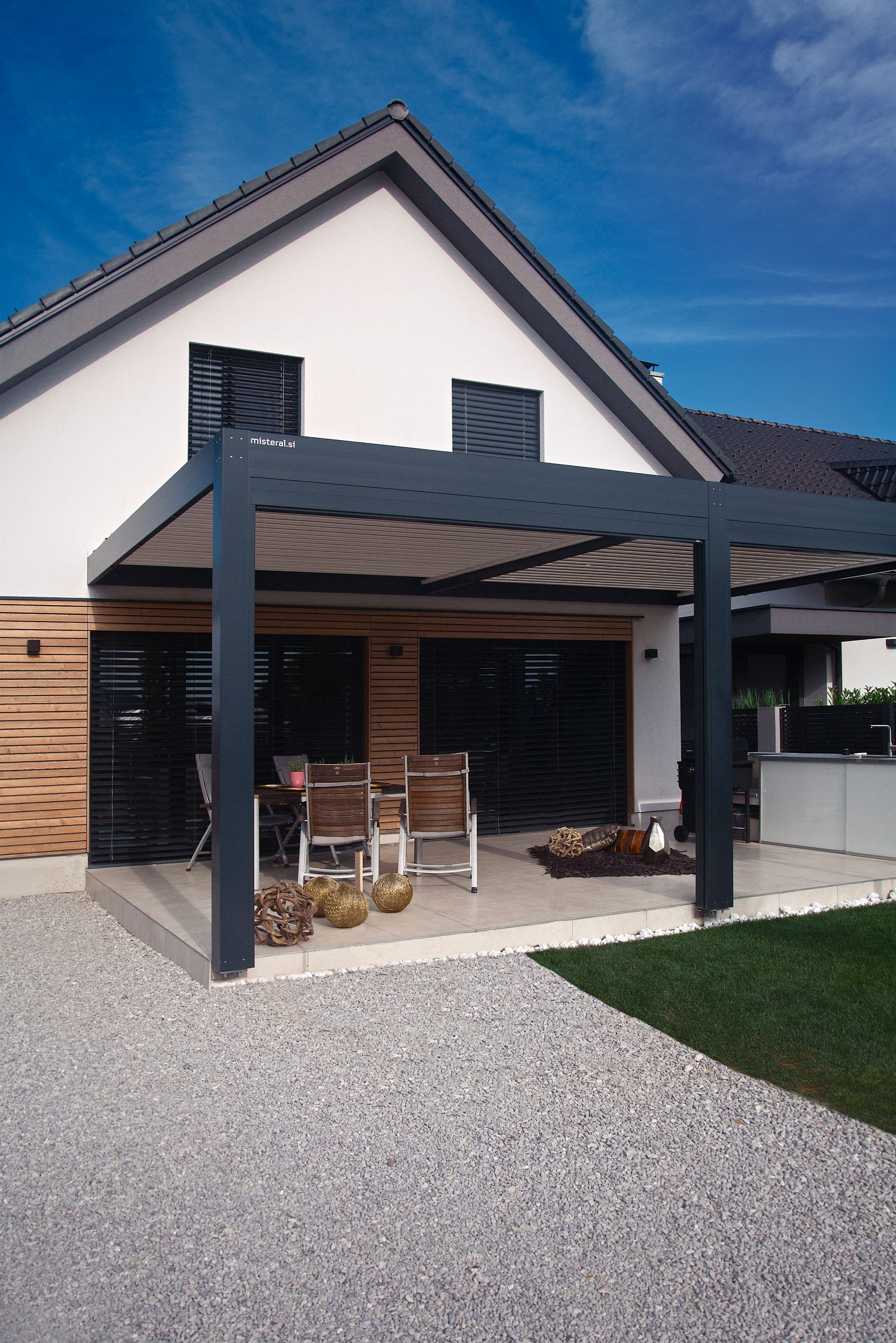 Projekt PG Ljubljana - Bioklimatska pergola Misteral - Terasa, Brisole, zip rolo