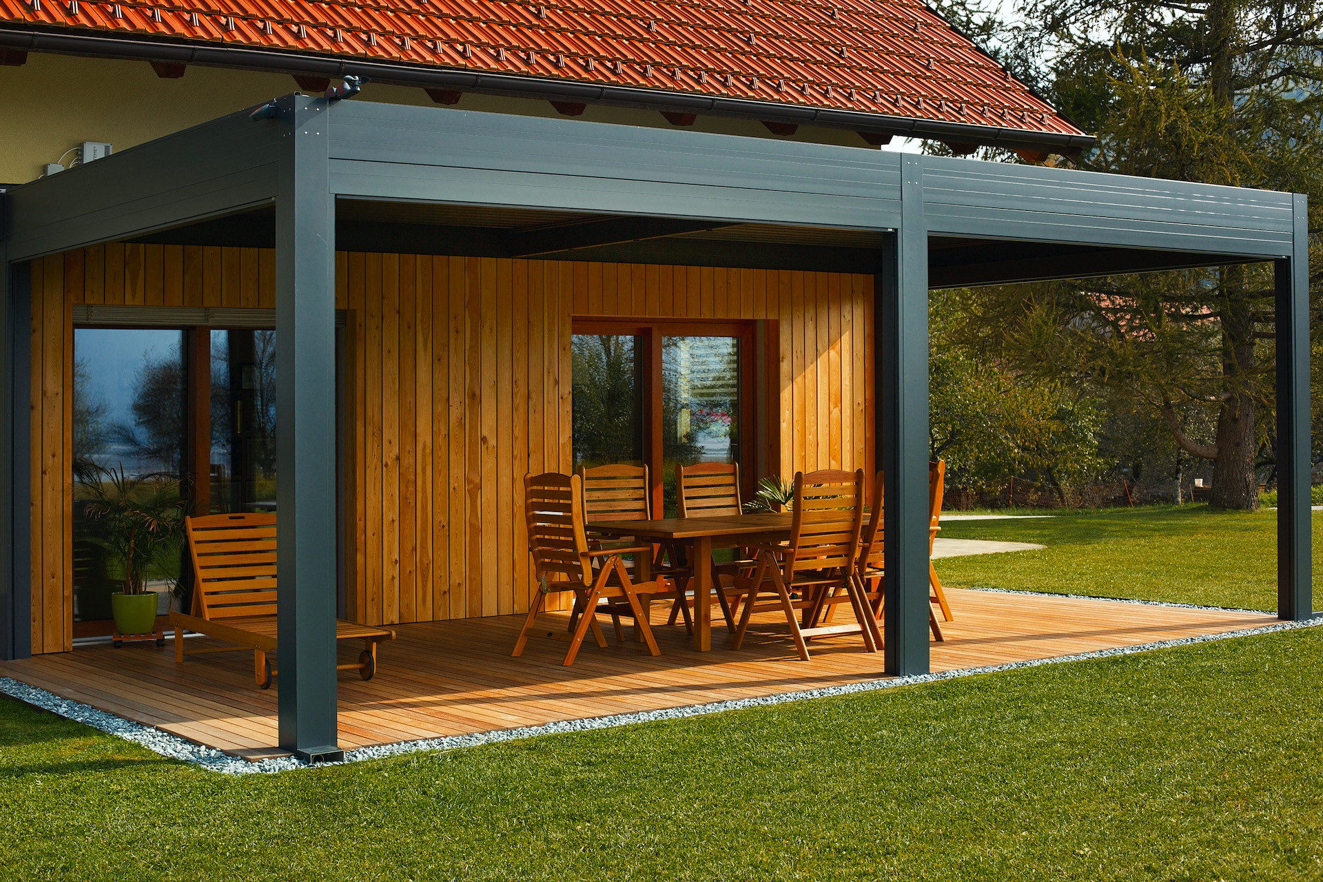 Projekt PŠ Grahovo - Lamelna/bioklimatska pergola Misteral - Terasa, brisole, zip rolo