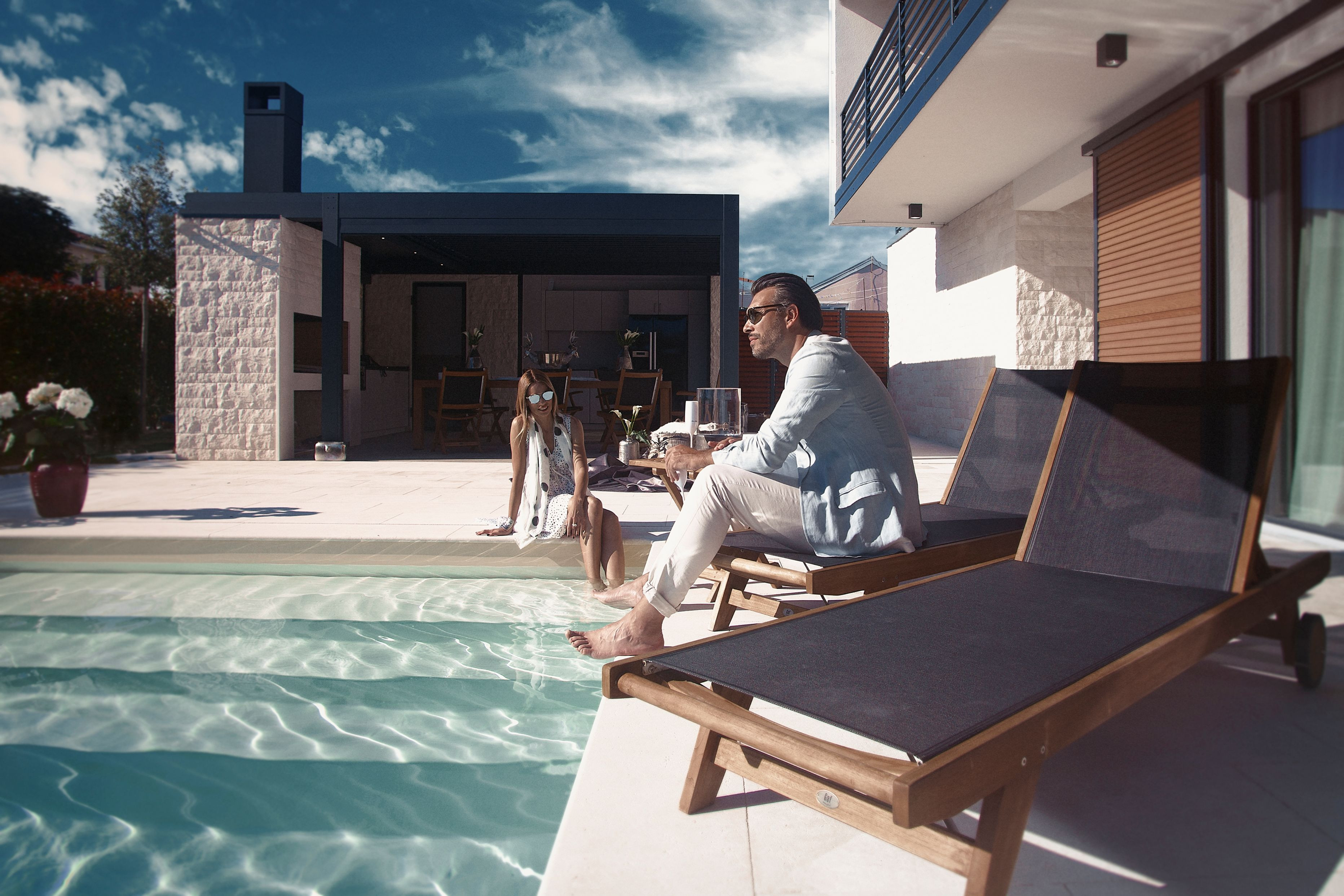 Projekt SL Portorož - Die bioklimatische Pergola Misteral - Terrasse, Brisole, Seitliche ZIP-Rollos