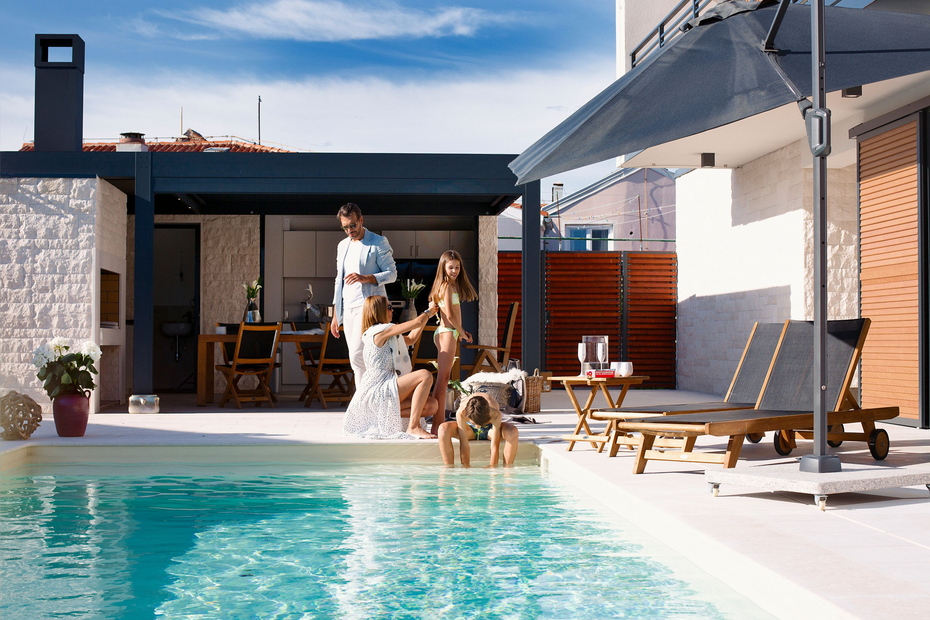 Projekt SL Portorož - Lamelna/bioklimatska pergola Misteral - Terasa, brisole, zip rolo