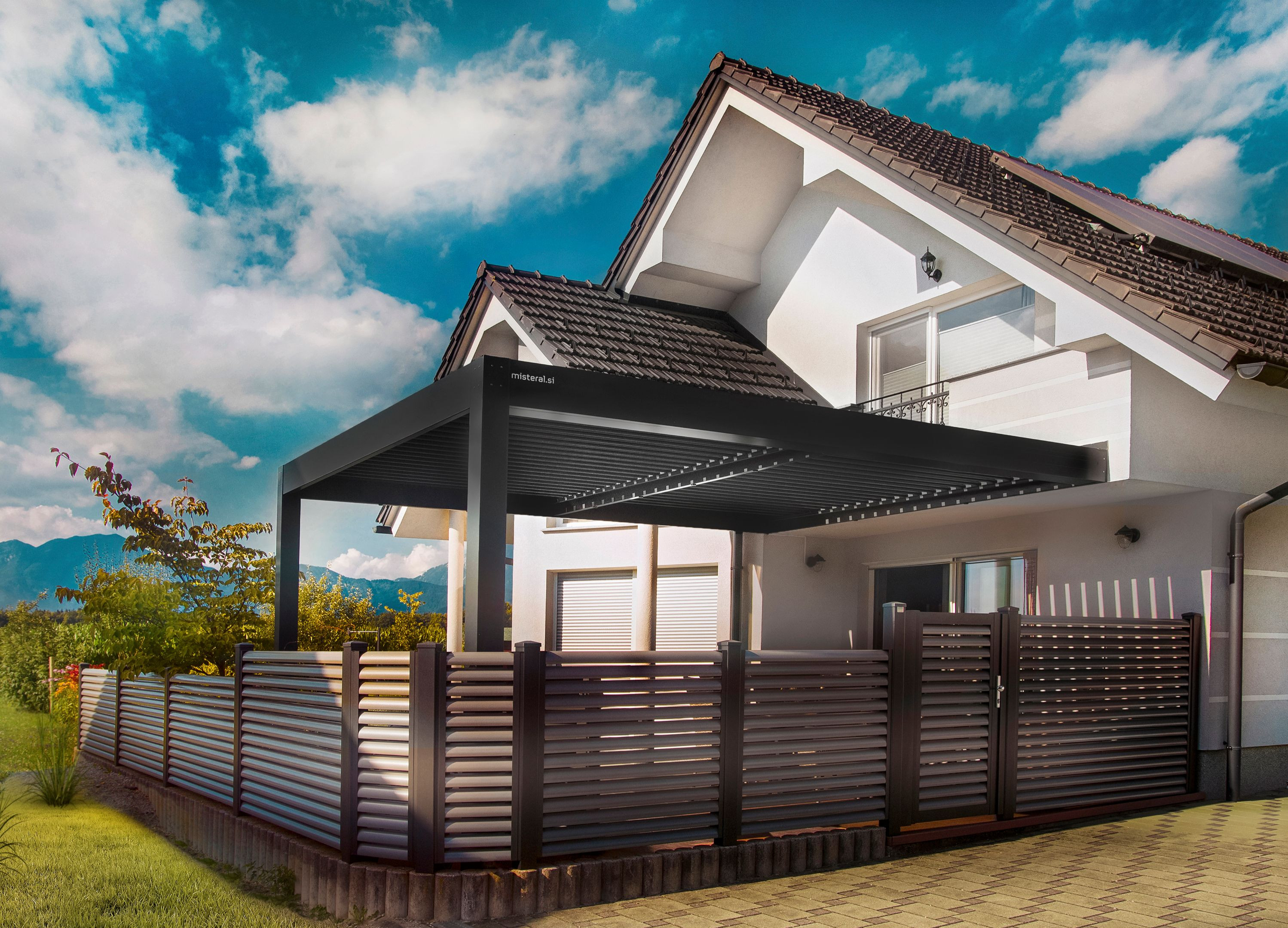 Projekt TK Šenčur - Lamelna/bioklimatska pergola Misteral - Terasa, brisole, zip rolo