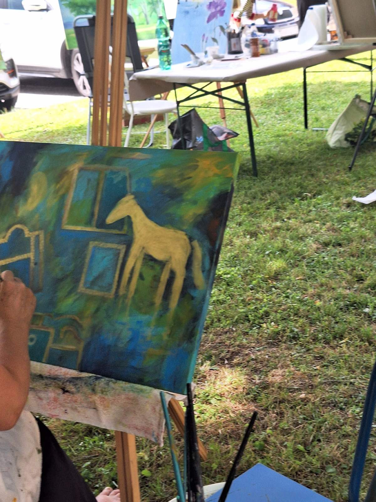 Likovniki smo slikali na dvoru Lužnica