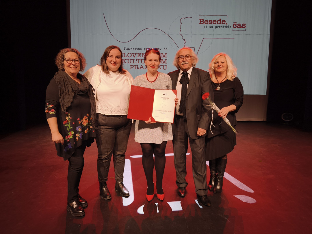 Prejeli smo priznanje Zveze kulturnih društev Brežice