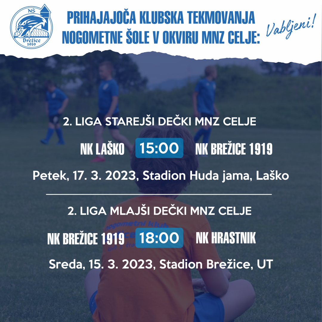 ZAČETEK SPOMLADANSKEGA DELA SEZONE ZA MLAJŠE SELEKCIJE NOGOMETNE ŠOLE