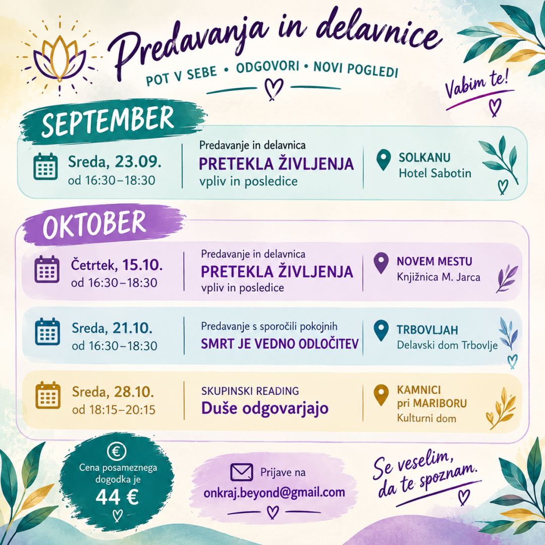 Pretekla življenja Sep-okt