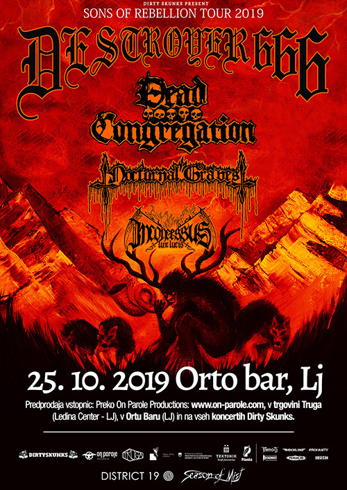 Deströyer 666 (Aus), Dead Congregation (Gre), Nocturnal Graves (Aus), Inconcessus Lux Lucis (UK)