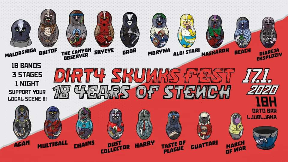 Dirty Skunks Fest: 3 stages 18 bands