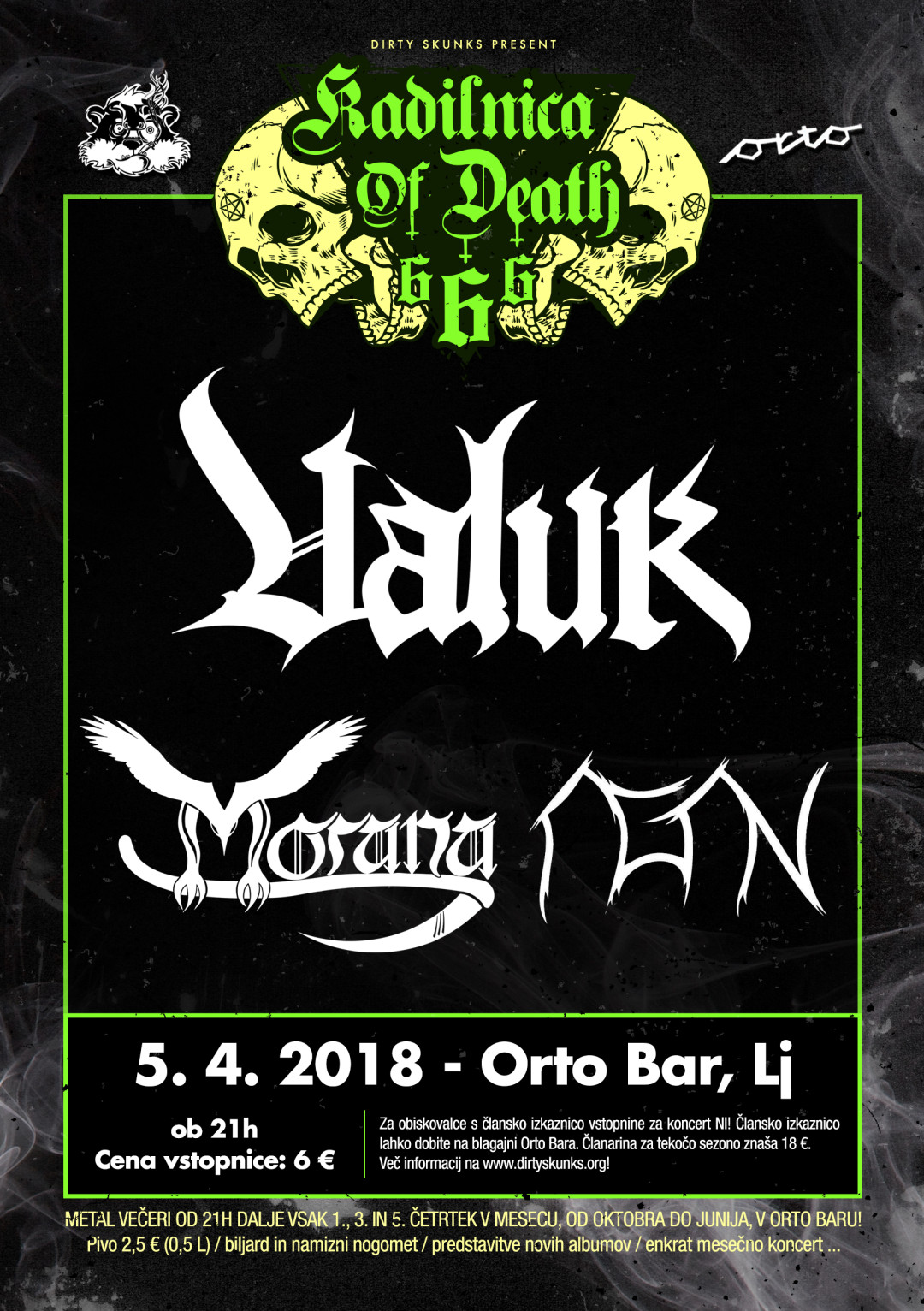 Kadilnica of Death: Koncert skupin VALUK, MORANA in AGAN