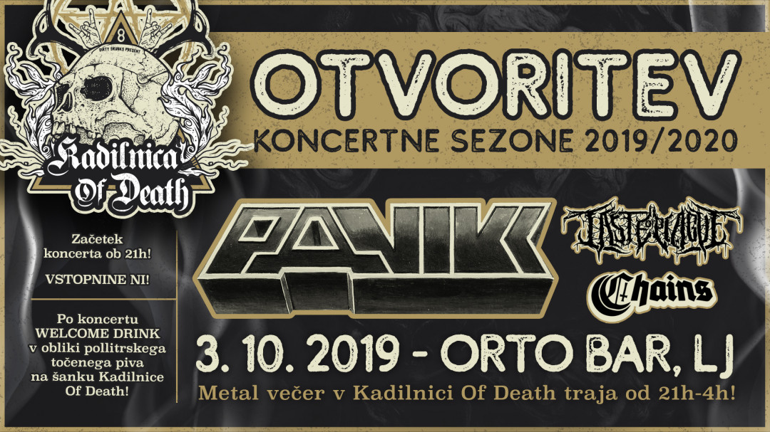 Kadilnica of Death - otvoritev 8. sezone: Panikk (Si), Taste of Plague (Si), Chains (Si)