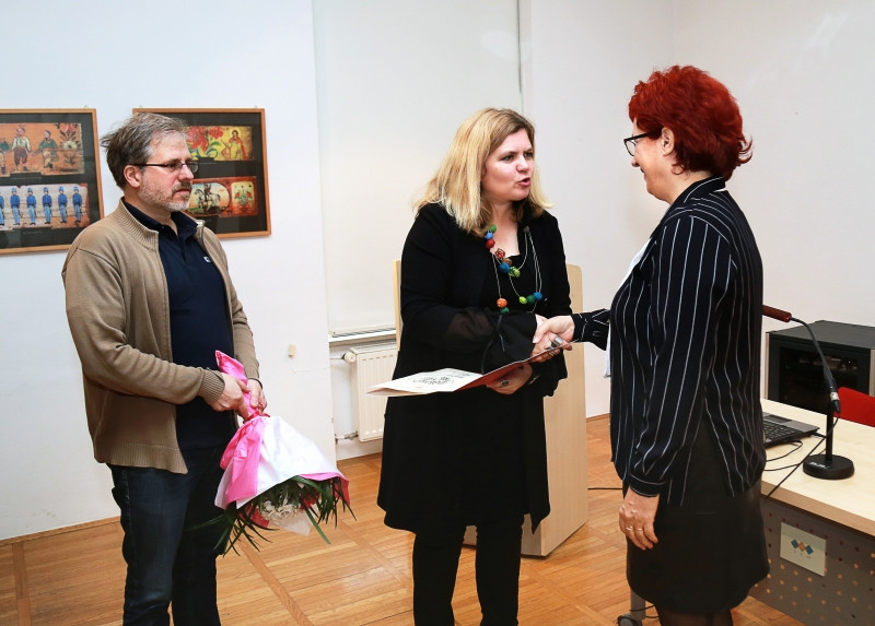 Miha Peče, Alenka Černelič Krošelj, Nadja Valentinčič Furlan. Foto: Igor Lapajne. Dnevi etnografskega filma 6.-9. marec 2019